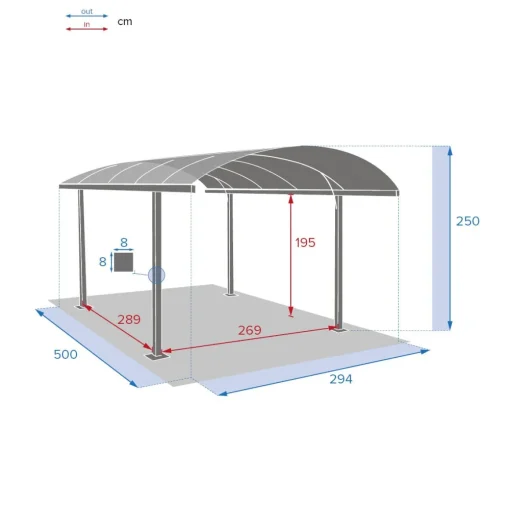 Abrigo BELIZE cinza graphite 5x3m