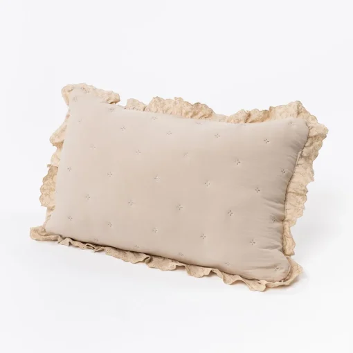 Almofada AMALFI bege com renda 45x60cm