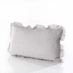 Almofada AMALFI cinza com renda 45x60cm