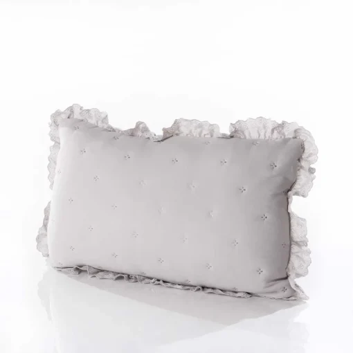 Almofada AMALFI cinza com renda 45x60cm