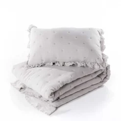 Almofada AMALFI cinza com renda 45x60cm
