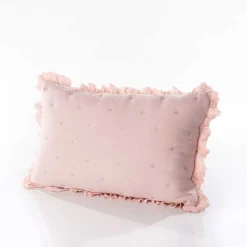 Almofada AMALFI rosa com renda 45x60cm