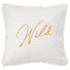 Almofada bordada WILD ROMANCE branca 45x45cm