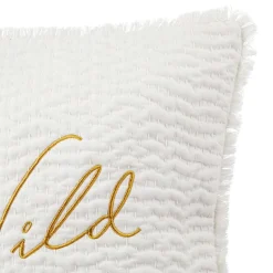 Almofada bordada WILD ROMANCE branca 45x45cm