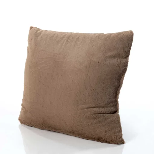 Almofada castanha com pelo 60x60cm