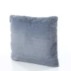 Almofada cinza escuro com pelo 40x40cm