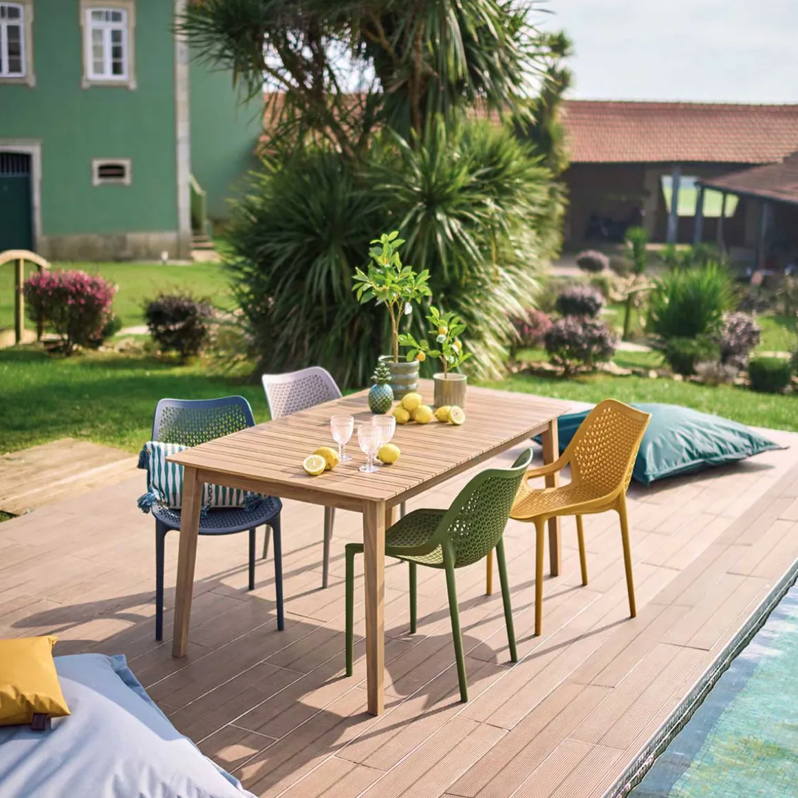 Almofada de chão impermeável verde olive 130cm