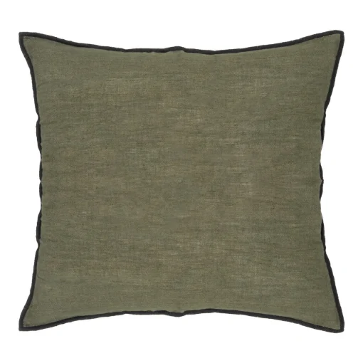 Almofada DOLCE RIVIERA verde caqui bordada 45x45cm
