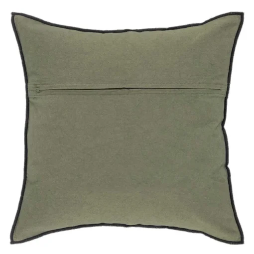 Almofada DOLCE RIVIERA verde caqui bordada 45x45cm