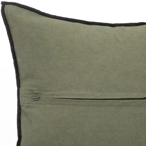 Almofada DOLCE RIVIERA verde caqui bordada 45x45cm