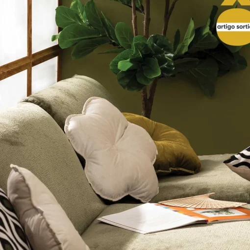 Almofada em forma de flor TWISTED LIME 6,5x45cm