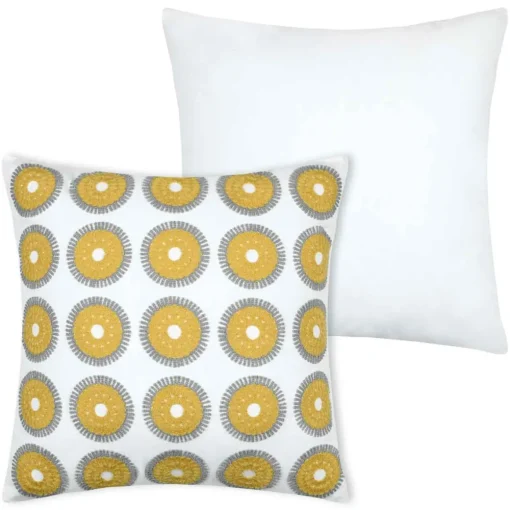 Almofada flor HARBOR amarelo 45x45cm