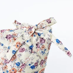 Almofada FLORAL rosa pastel com atilhos 30x50cm