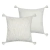 Almofada HARBOR linho com pompons 45x45cm