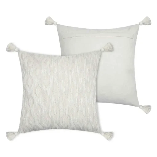 Almofada HARBOR linho com pompons 45x45cm