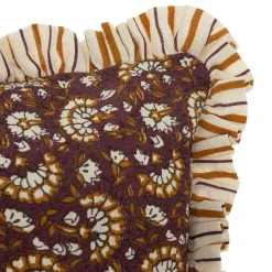 Almofada INDIE reversível roxo e bege 40x40cm