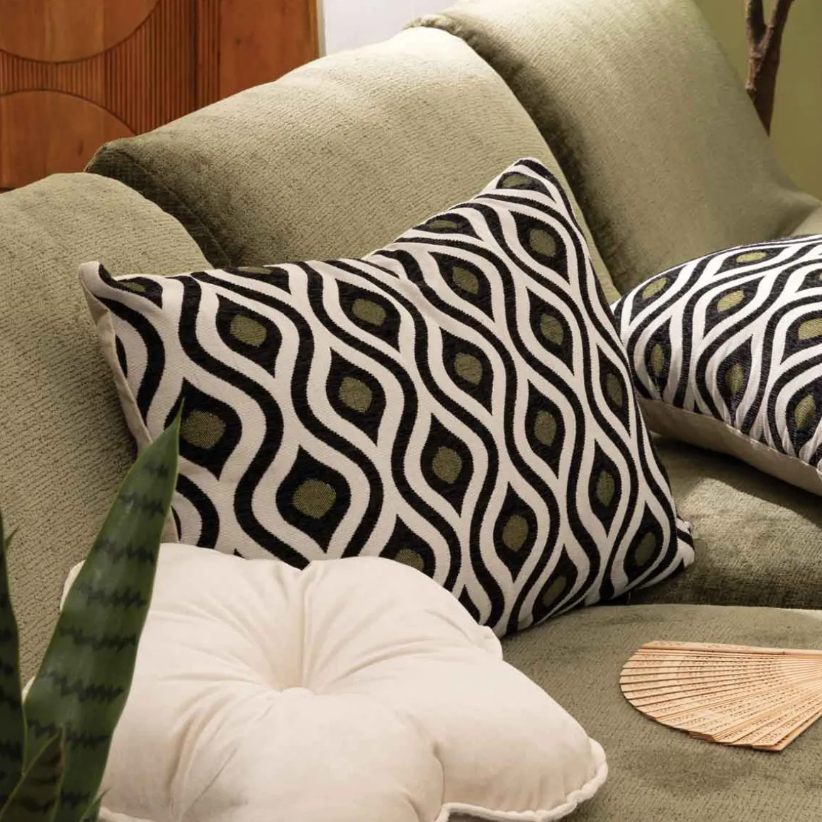 Almofada jacquard TWISTED LIME 38x58cm