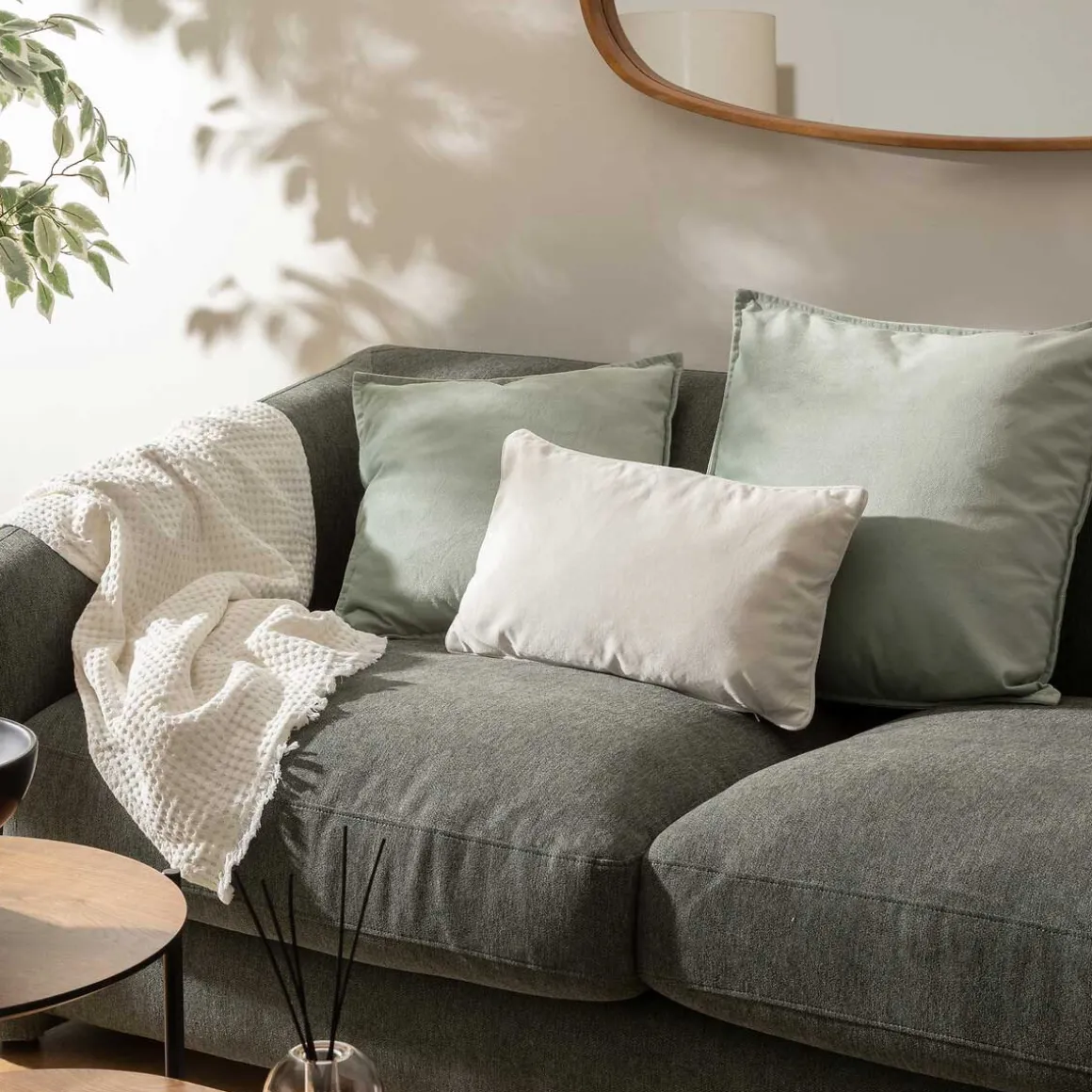 Almofada LILOU verde celadon 55x55cm
