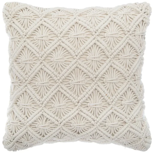 Almofada Macramé Cru 40x40cm