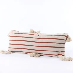 Almofada PRINT riscas FLORAL com tassels 30x70cm