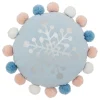 Almofada SNOW azul com pompons 35cm