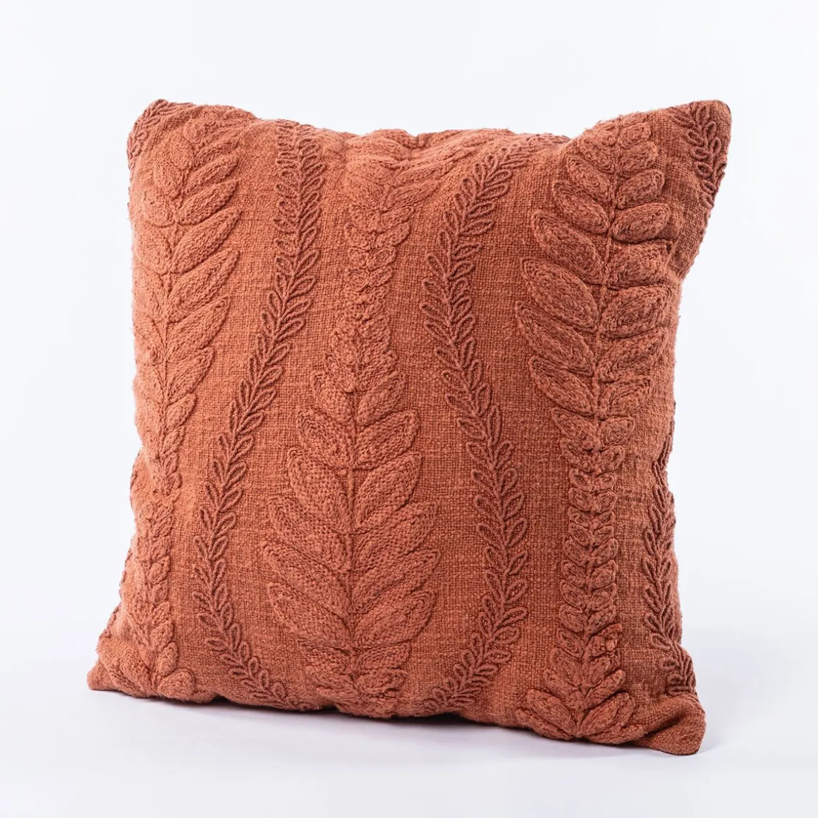 Almofada THE FLORAL folha terracota 45x45cm