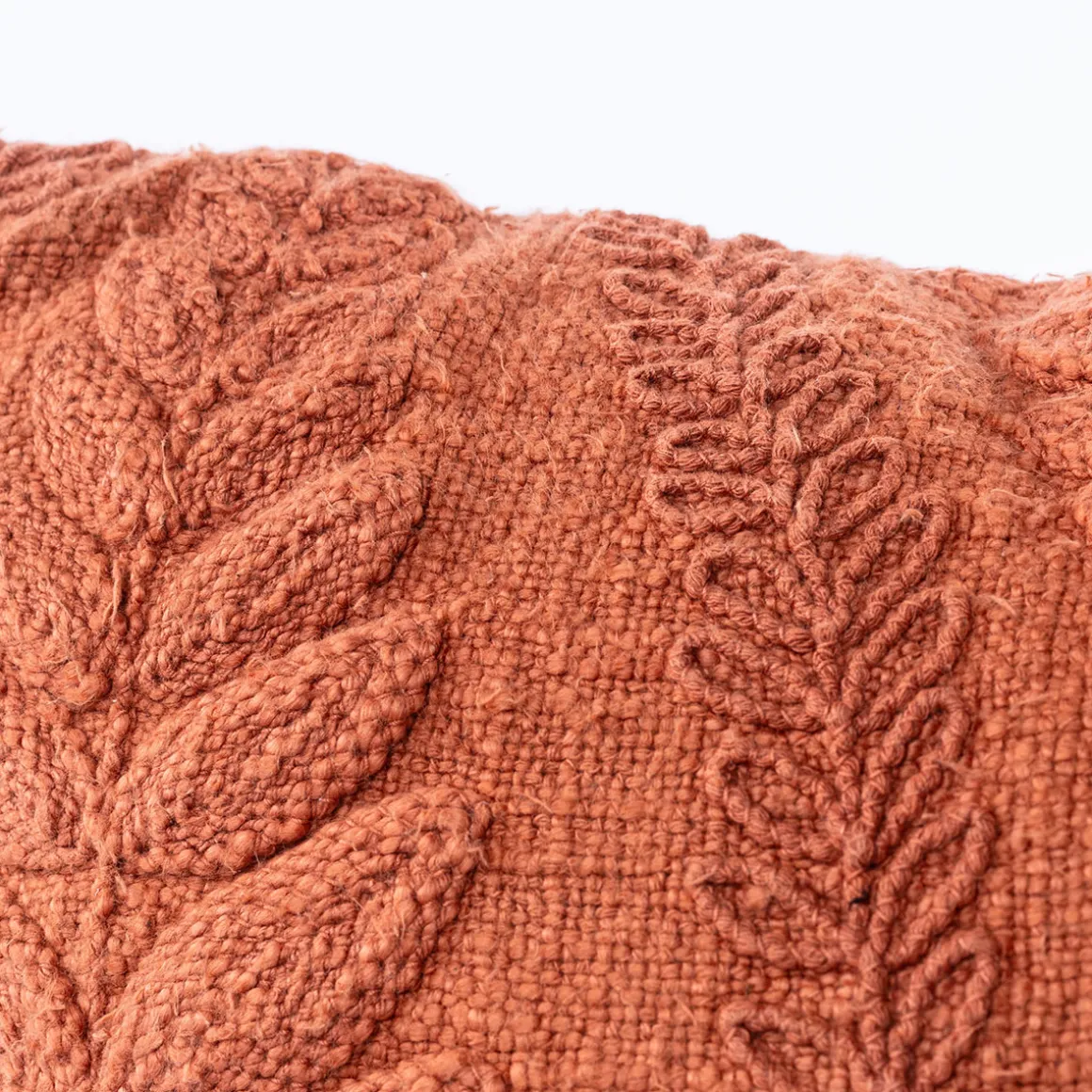 Almofada THE FLORAL folha terracota 45x45cm