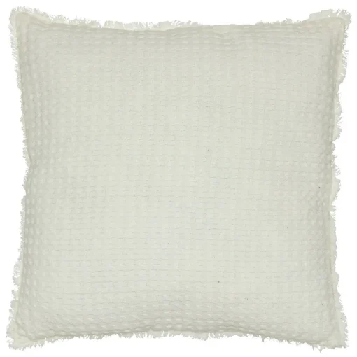 Almofada THE FLORAL waffle branca 45x45cm