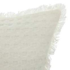 Almofada THE FLORAL waffle branca 30x50cm