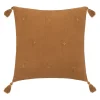 Almofada WINTER LIGHT gaze canela com cruzes 40x40cm