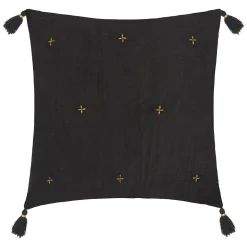Almofada WINTER LIGHT gaze cinza escuro com cruzes 40x40cm