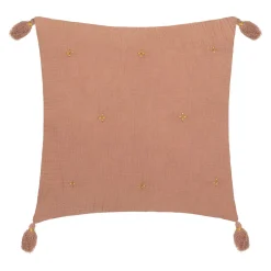 Almofada WINTER LIGHT gaze rosa velho com cruzes 40x40cm