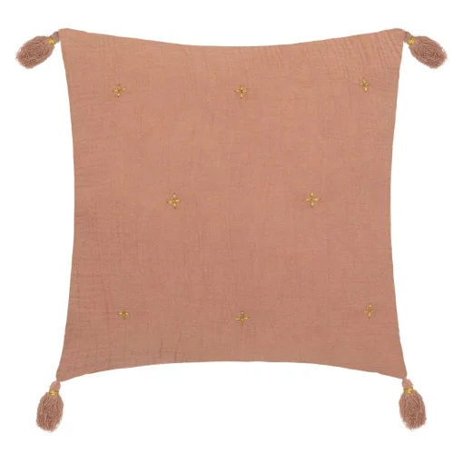 Almofada WINTER LIGHT gaze rosa velho com cruzes 40x40cm