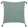 Almofada WINTER LIGHT gaze verde celadon com cruzes 40x40cm
