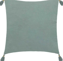 Almofada WINTER LIGHT gaze verde celadon com cruzes 40x40cm