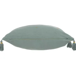 Almofada WINTER LIGHT gaze verde celadon com cruzes 40x40cm