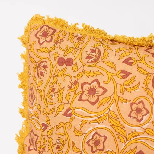 Almofada YUCATAN floral amarelo 45x45cm