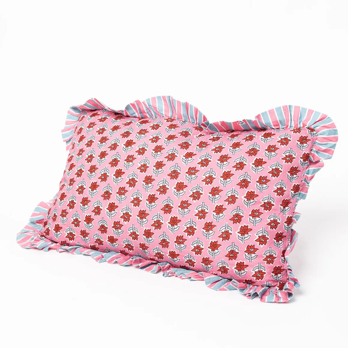 Almofada YUCATAN floral com folhos 35x60xm