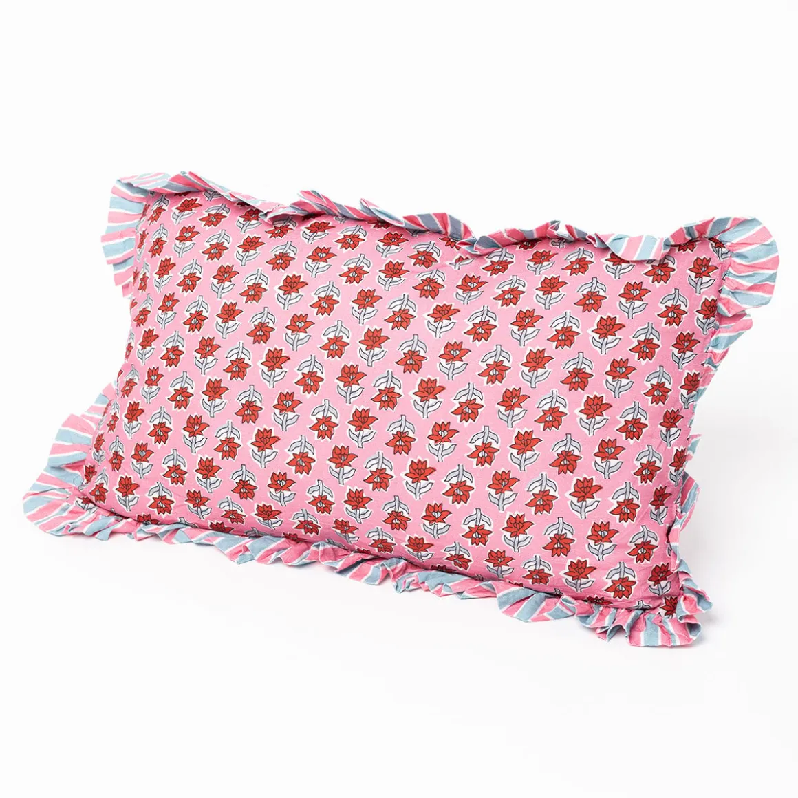 Almofada YUCATAN floral com folhos 35x60xm