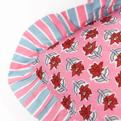 Almofada YUCATAN floral com folhos 35x60xm