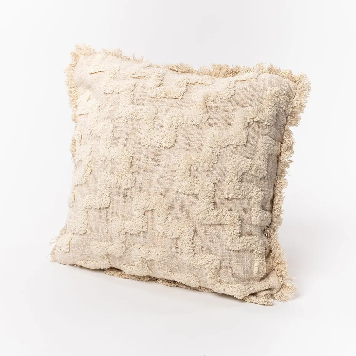 Almofada zigzag bege 45x45cm