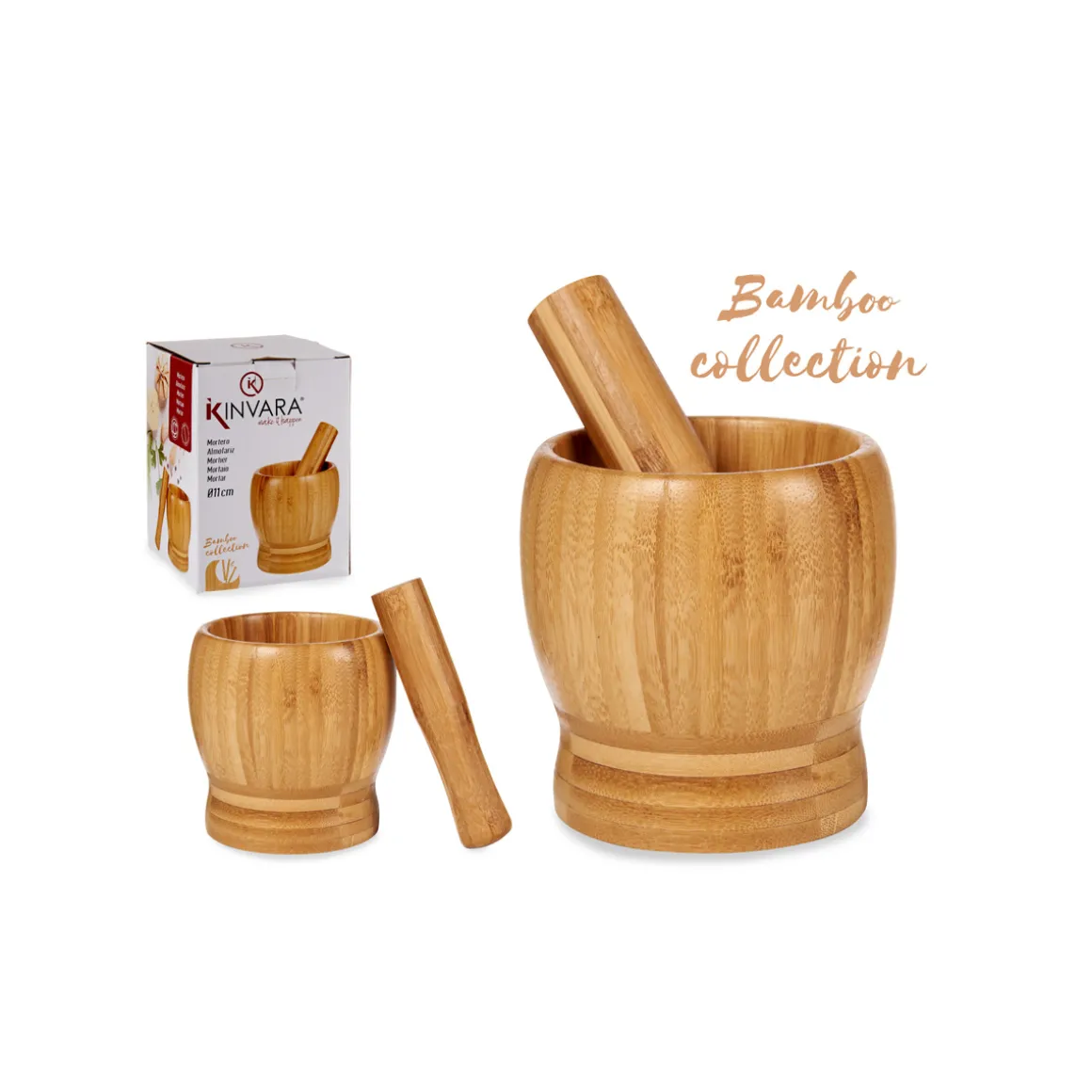 Almofariz em bambu com pilão