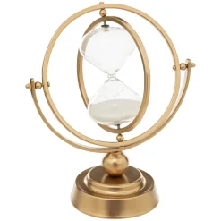 Ampulheta com suporte em metal dourado CARAVANE