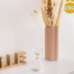 Ampulheta decorada em vidro