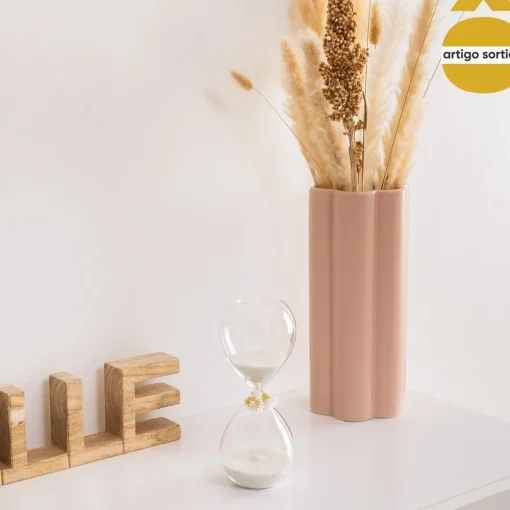 Ampulheta decorada em vidro