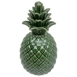 Ananás verde decorativo em cerâmica