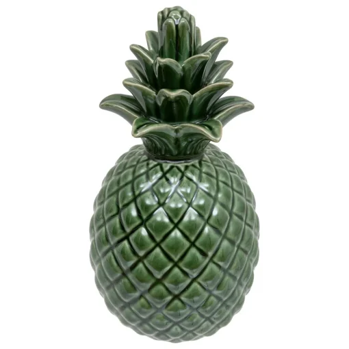 Ananás verde decorativo em cerâmica