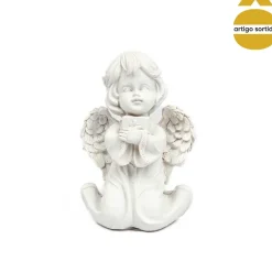 Anjo Branco Em Resina 10cm