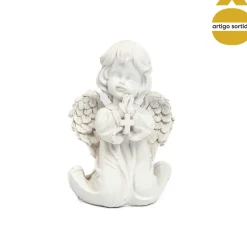 Anjo Branco Em Resina 10cm