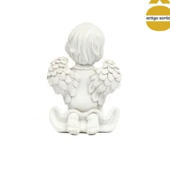 Anjo Branco Em Resina 10cm